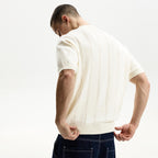 Textured short sleeve polo shirt