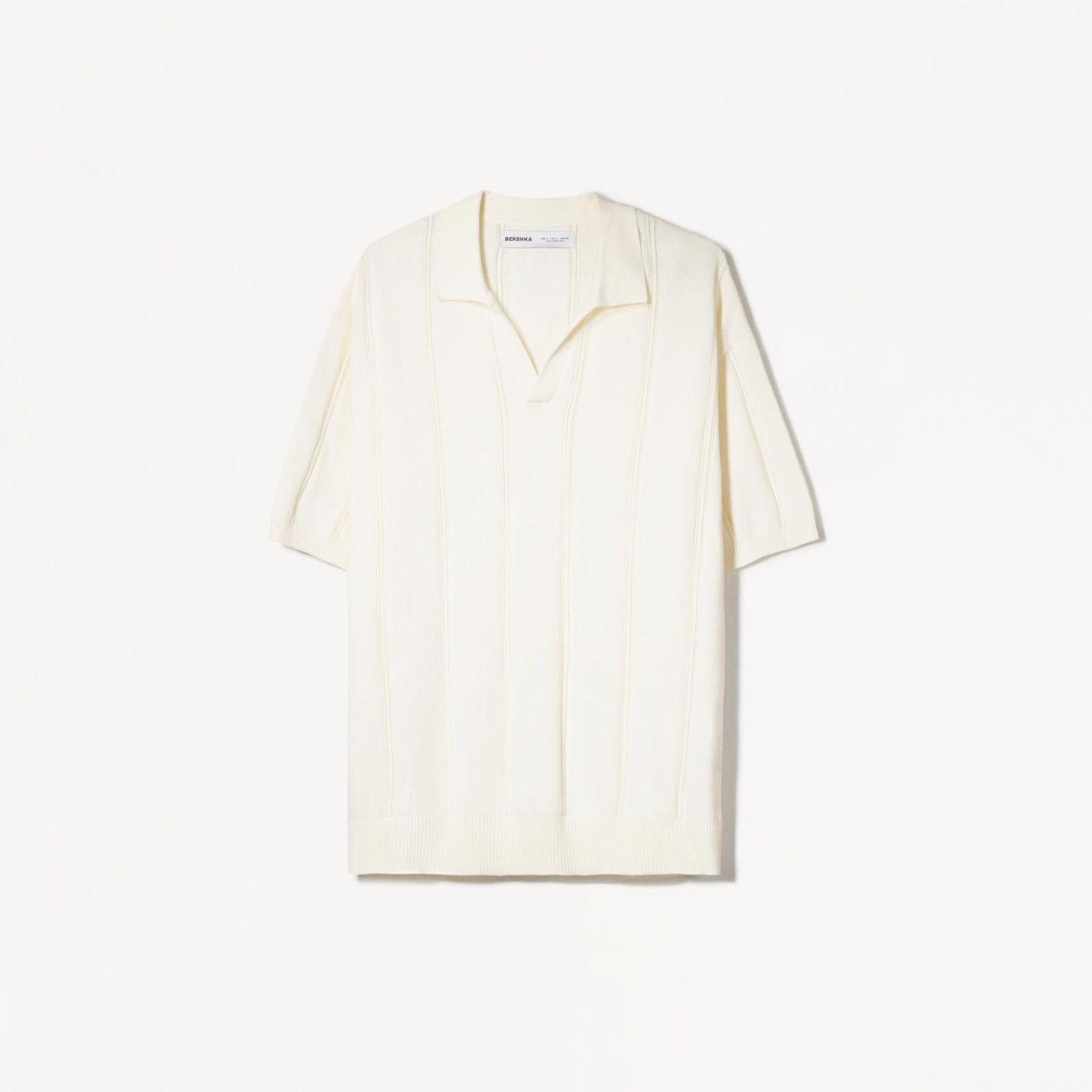 Textured short sleeve polo shirt