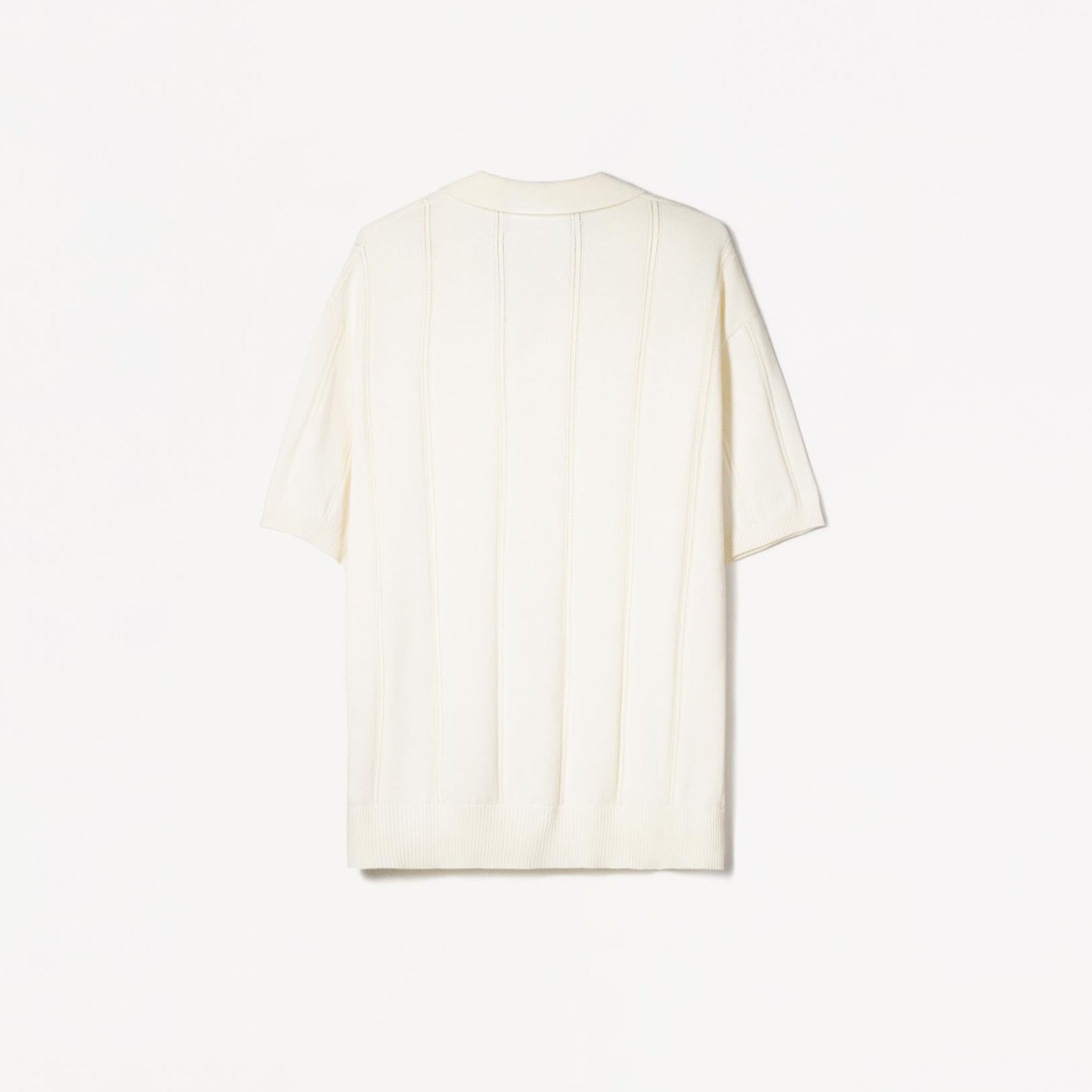 Textured short sleeve polo shirt