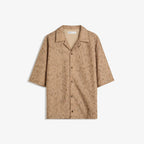 Textured boxy fit short sleeve shirt