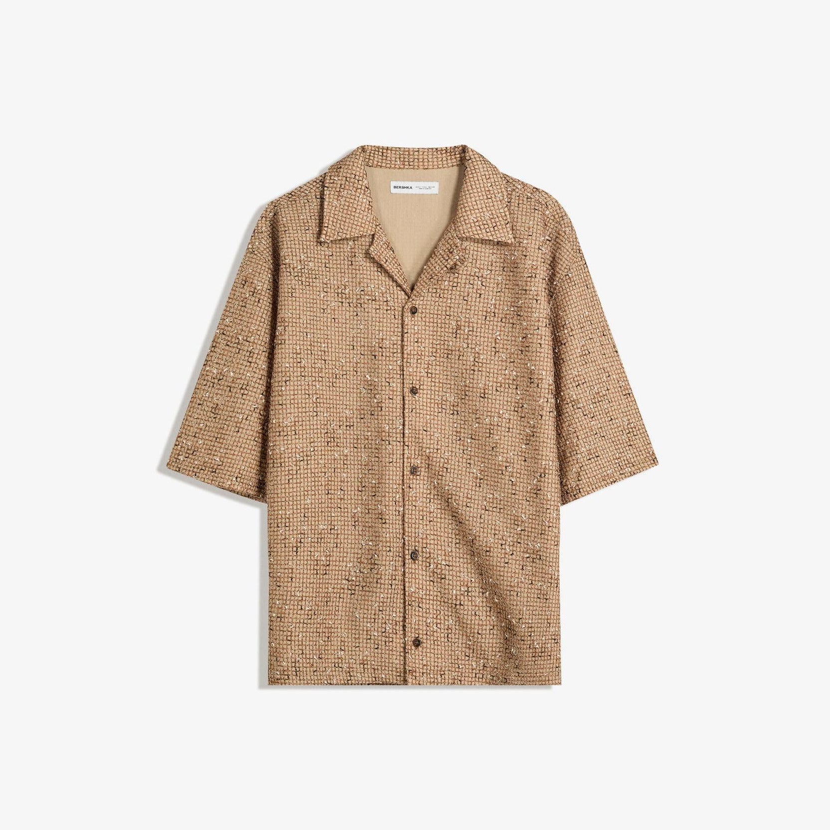 Textured boxy fit short sleeve shirt