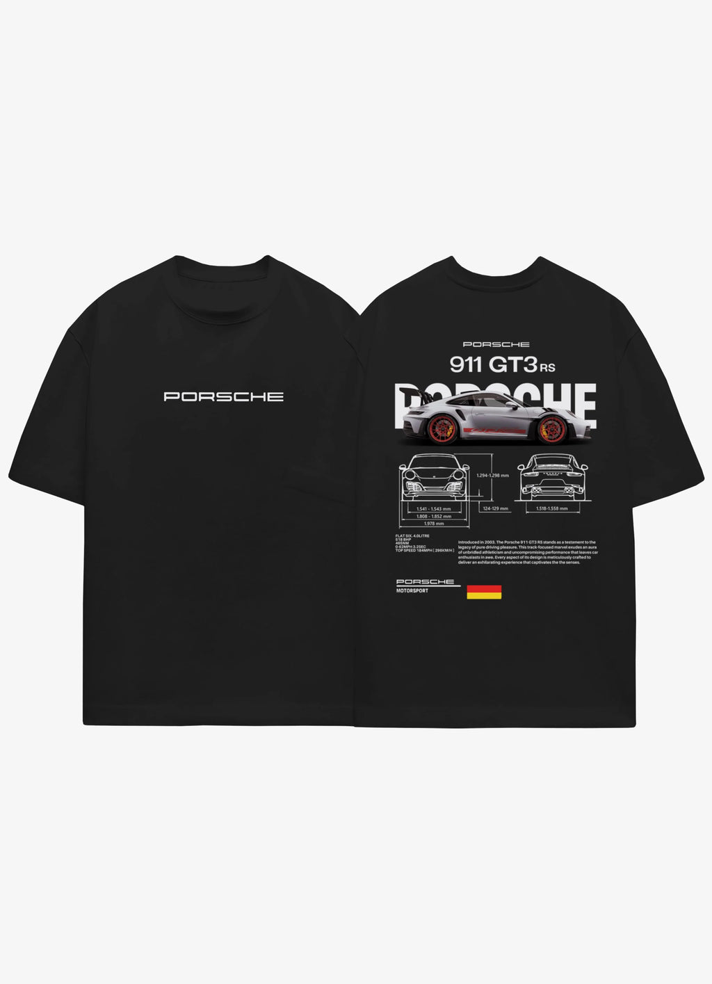2 T-shirts Bundle - Porsche 911 GT3 RS Oversized T-Shirt - Flash Sale!