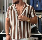 Men’s Vintage Striped Short-Sleeve Shirt