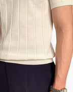Men’s Ribbed Knit Polo Shirt