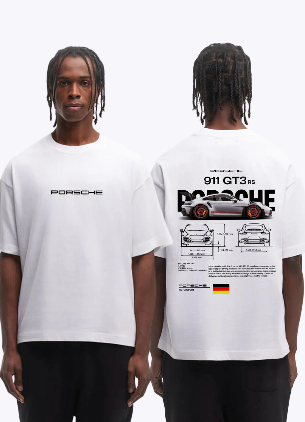 2 T-shirts Bundle - Porsche 911 GT3 RS Oversized T-Shirt - Flash Sale!