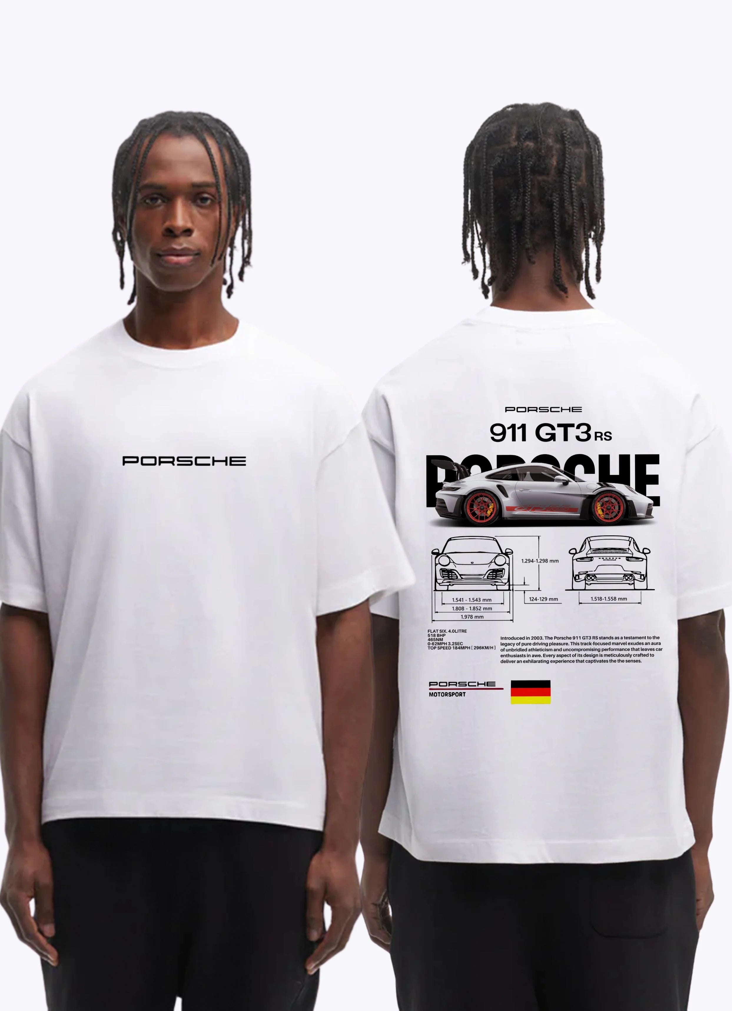 2 T-shirts Bundle - Porsche 911 GT3 RS Oversized T-Shirt - Flash Sale!