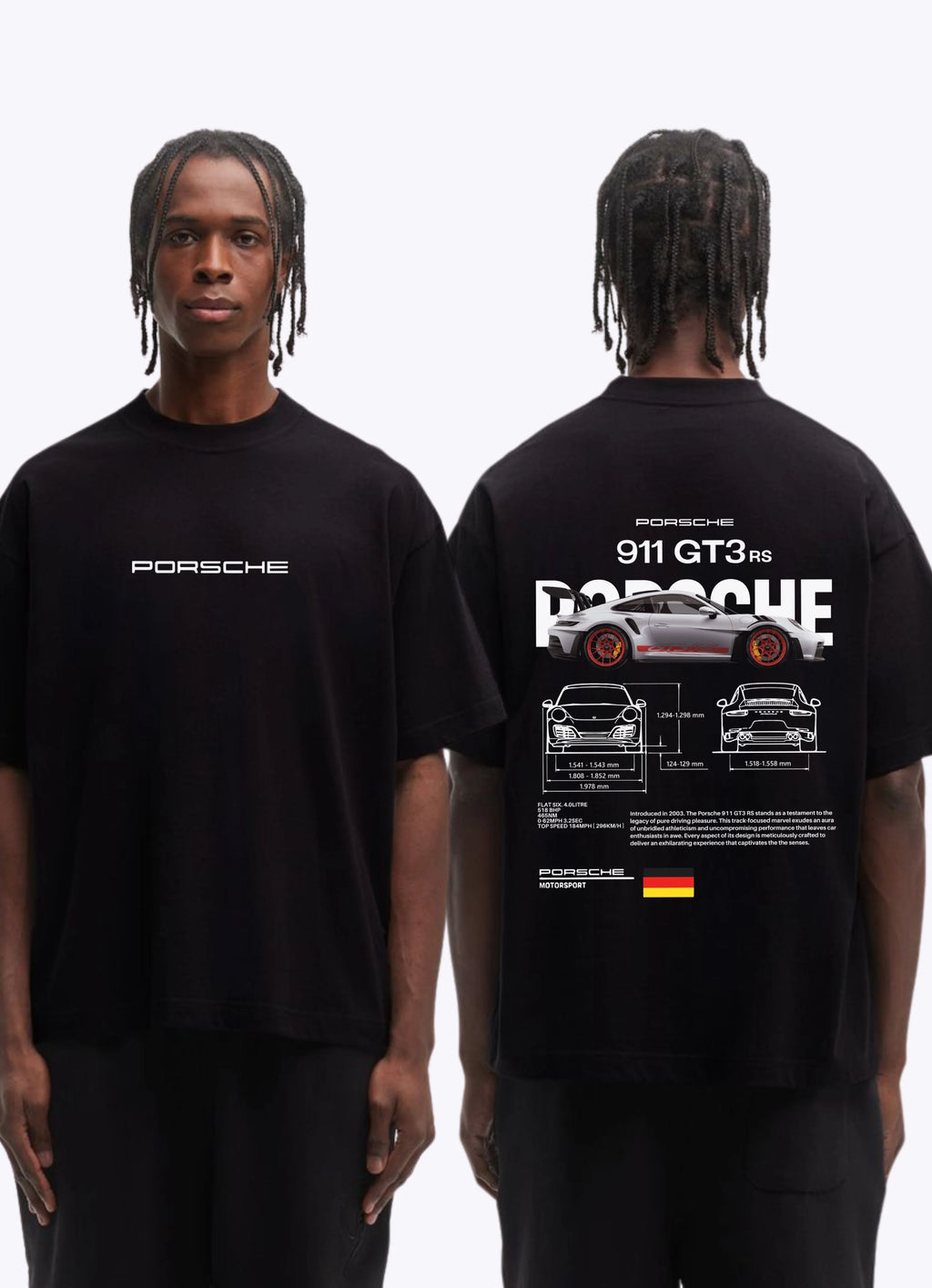 2 T-shirts Bundle - Porsche 911 GT3 RS Oversized T-Shirt - Flash Sale!