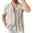 Men’s Vintage Striped Short-Sleeve Shirt