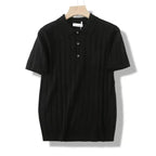 Men’s Ribbed Knit Polo Shirt