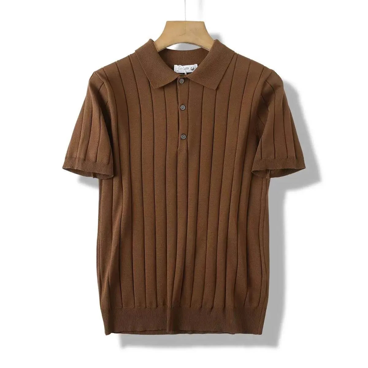 Men’s Ribbed Knit Polo Shirt